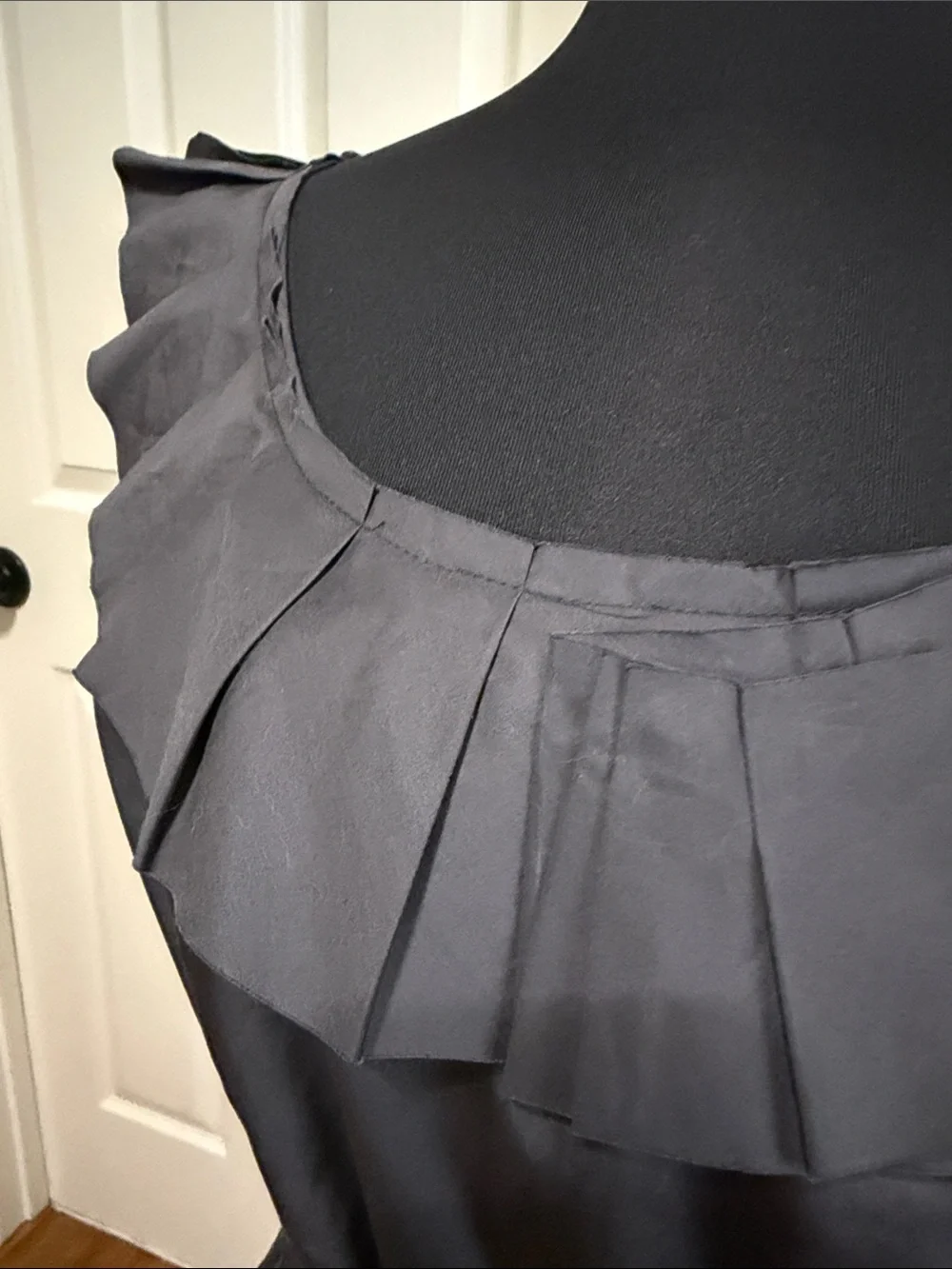 JCREW Women’s Gray Ruffle Collar Belted Dress